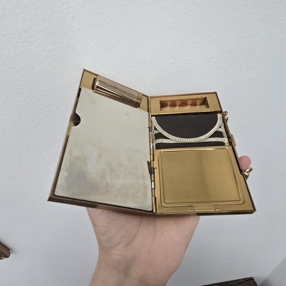 Vintage 1950s Evening Bag Mother of Pearl Minaudiere Art Deco Small Formal Clutc - Picture 6 of 16